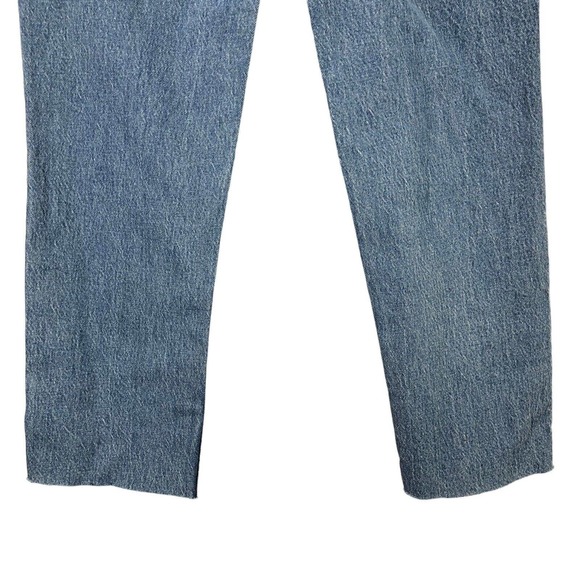 Free Assembly Super High Rise Straight Womens Jeans Patchwork Distressed Frayed - Picture 6 of 9